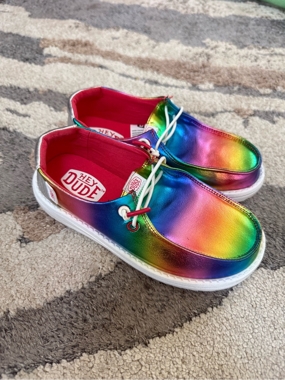 Hey Dude Kids' Rainbow  - Metallic Shoe Size 13